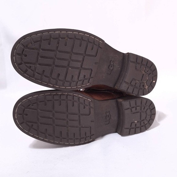 Ugg Larus Grizzly Leather Boots Shearling Lined Combat Boots Men 7.5/‎ Women 9 - Picture 7 of 12